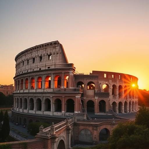 Colisée de Rome au coucher du soleil